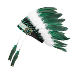 Maxbell Artificial Feather Headdress Decor Headwear for Cosplay Themed Party Festive Green