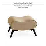 Maxbell Genuine Leather Ottoman Bench, Small Accent Footstool, Modern Sofa Stool for Living Room & Bedroom, Art-Inspired Design, Cat Scratching-Resistant or earth-conscious Leather, sturdy Wood Frame, Multiple hues Sizes Milk Apricot