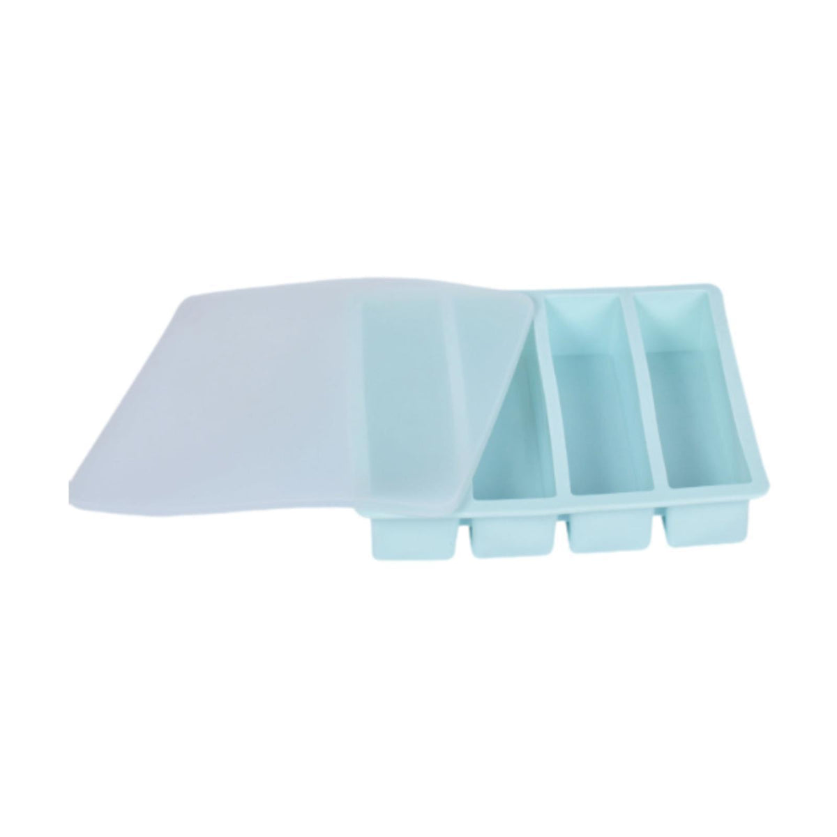 Maxbell Silicone Freezer Tray Large and Long Ice Tray for Leftovers Broth Sauce Blue
