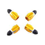Maxbell 3x4Pieces Alloy Tire Stem Valve Caps Dust Cover for Motorcycle Yellow + Black