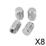 Maxbell 8x4x Aluminum Tire Wheel Rims Stem Air Valve Caps Tyre Cover Car Truck Silver