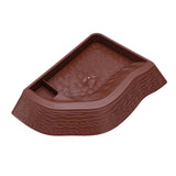 Maxbell Reptile Bathing Pool Aquarium Habitat Accessories Tortoise Feeder for Turtle Brownish Red