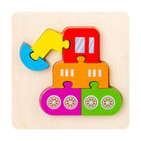 Maxbell Wooden Jigsaw Puzzle Stem Brain Teasers Puzzle Kindergarten Color Perception Excavator