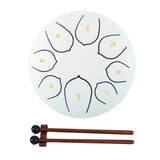 Maxbell Steel Drum Percussion Instrument 6 inch 8notes for Family Adults Yoga White