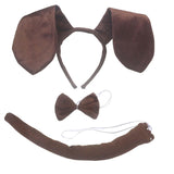 Maxbell 3xDog Ears Headband Tail Bowtie Set Gifts Headdress for Performance Dance Prom