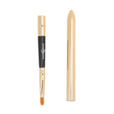 Maxbell Maxbell Portable Lip Brush with Lid Retractable Lipstick Brush Applicator Gold Tube Cosmetic Brush Makup Tool