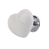Maxbell 14xHeart Shaped Ceramic Door Drawer Cabinet Handle Pull Knob Hardware White_L