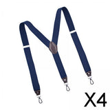 Maxbell 4xFashion Men's Suspenders Pants Adjustable Unisex Adjustable Y Back Blue