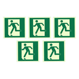 Maxbell 5 Pieces Exit Sign Stickers PVC Glow in The Dark for Business Bar Commercial Left