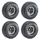 Maxbell 4 Pieces RC Car Wheels and Tires Assembly Replacement for 90046 1/10 RC Black