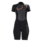Maxbell Women One-piece Wetsuit Back Zip Diving Swimwear Dive Suit Jumpsuit Short S