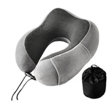 Maxbell Travel Pillow Travelling Accessories for Airplane Cushion Sleep Car Grey