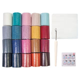 Maxbell 20 Pieces Latch Hook Kits Crocheting Rug Yarn Cushion Cover Needlecraft Yarn D