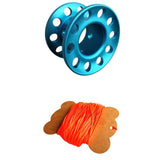 Maxbell Scuba Diving Finger Spool Reel + High Visibility Flat Guide Line Blue