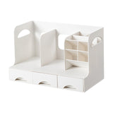 Maxbell Desktop Bookshelf Office Storage Rack Book Stand for Centerpiece Home Office Type B White