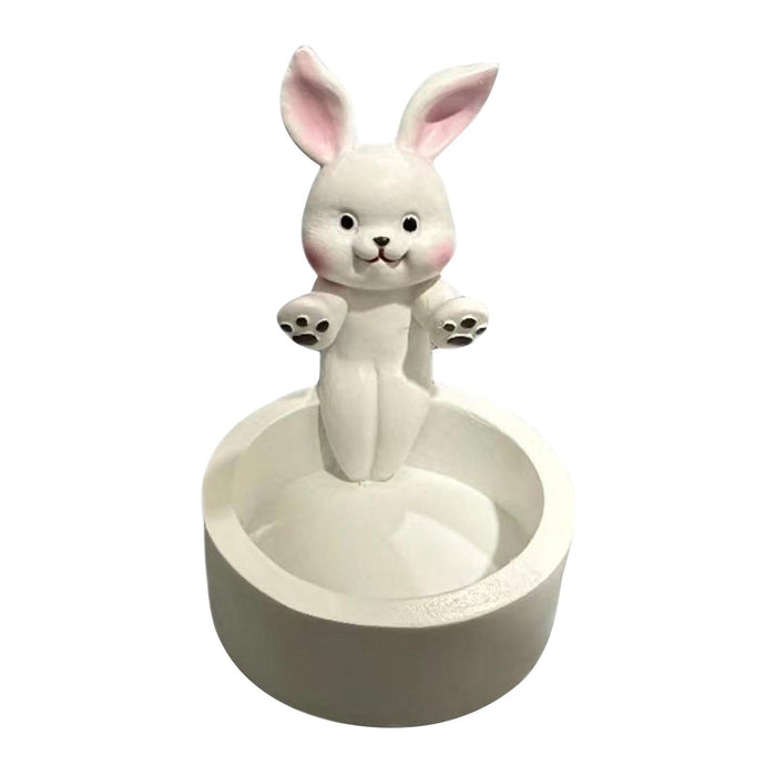 Maxbell Candle Stand Candle Base Resin Candle Holder Decor for Desktop Party Wedding Rabbit Shape