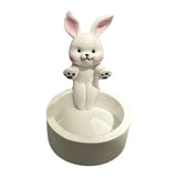 Maxbell Candle Stand Candle Base Resin Candle Holder Decor for Desktop Party Wedding Rabbit Shape