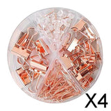 Maxbell 4x72x Binder Clips Kits Push Pins Paper Clips Map Tacks Portfolio for School Rose Gold
