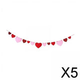 Maxbell 5xHeart Banner Gift DIY Valentine's Day Decor for Birthday Valentines Day Home Style B