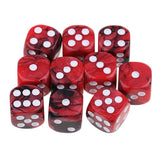 Maxbell 10x Six Sided D6 Dice Dotted For Dungeons and Dragons MTG Prop Toy Red Black - Aladdin Shoppers