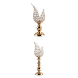 Maxbell 2x Petal Mosaic Candle Holder Table Candlestick Stand for Home Decor 2 sizes