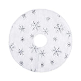 Mini Plush Christmas Tree Skirt 15 inch Ornament for Living Room Indoor Home Silver Snowflakes