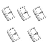 Maxbell 5 Pieces Stainless Steel Watch Buckles 18mm/20mm Replacement Watch Accessory Silver 18mm