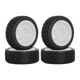 Maxbell 4 Pieces 1/10 RC Rally Tires XV02 Upgrade Parts Sturdy Accessory Accessories white