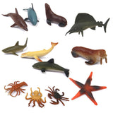 Maxbell Plastic PVC Marine Animals Model Kids Toy 12pcs Multi-color