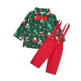 Maxbell Gentleman Outfits with Bow Tie Christmas Outfits for Kids Children Festivals Long Sleeve Clip