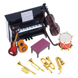 Maxbell Dollhouse Miniature Musical Instrument Set 1:12 Props for Kids 3-6 Years Old