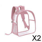 Maxbell 2xClear Backpack Waterproof Transparent PVC Backpack for Events Travel College Pink