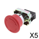 Maxbell 5xXB2-BS542 RED Mushroom NC Emergency Stop Latching Rotary Push Button Switch