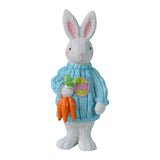 Maxbell 2x Miniature Resin Rabbit Figurine Easter Animal Bunny Statue Desk Decor