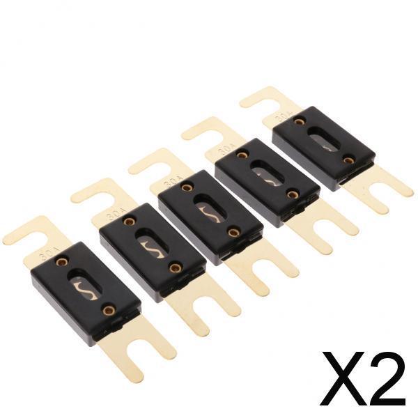 Maxbell 2x5 Pieces Car ANL Fuse Gold Plated 30A 32V