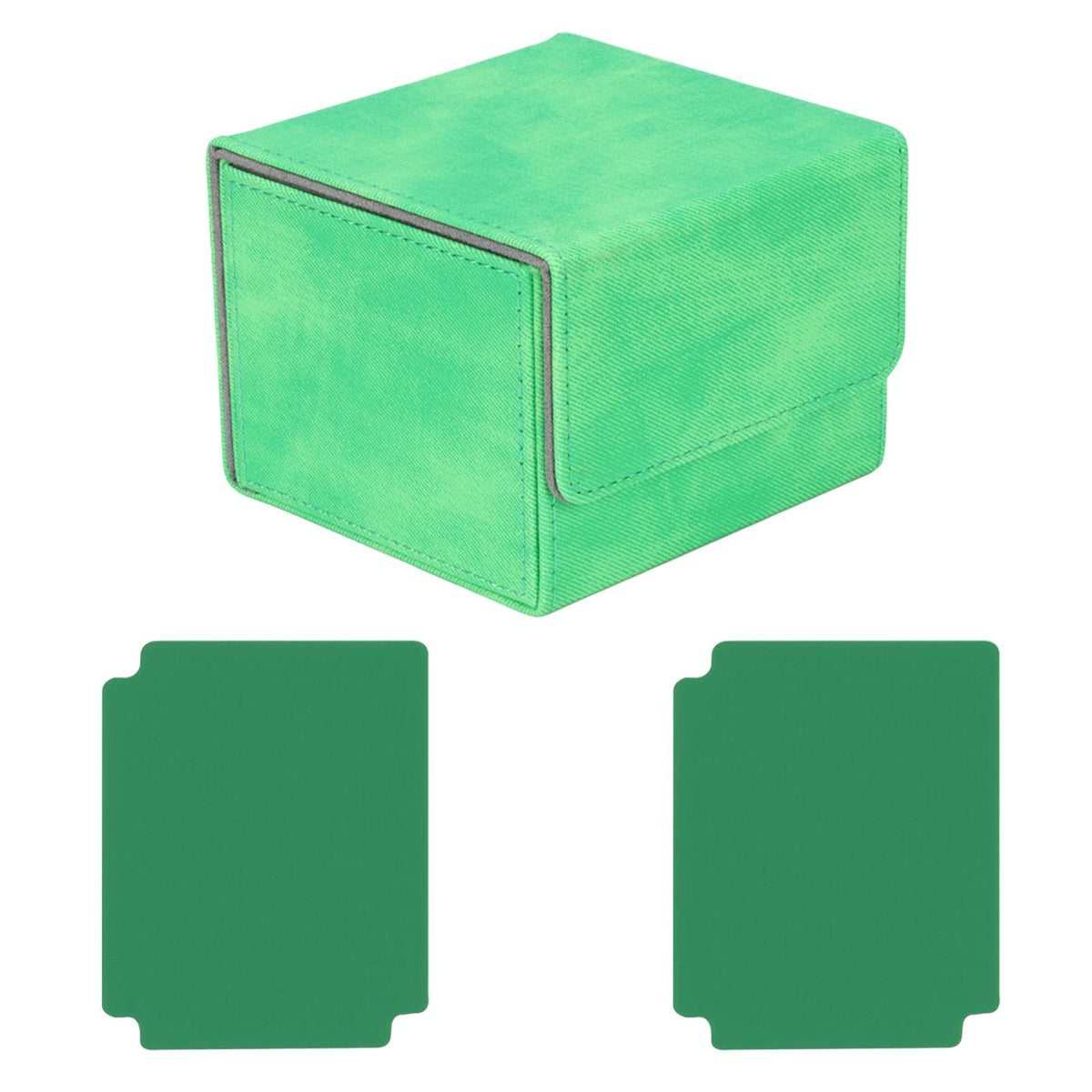 Maxbell Card Deck Box Sleeved Cards Holder Premium Portable Display Playing Card Box Grid Light Green