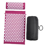 Maxbell Acupressure Mat and Pillow Set Premium Accupressure Pad for Leg Hip Shoulder Rose Red White
