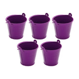 Maxbell 5x Galvanized Metal Buckets Container Rustic Party Favors Sturdy Ice Buckets Purple