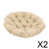 Maxbell 2xRound 50cm Padded Seat Cushion Egg Shape Chair Pad for Family Rooms Accessory Khaki