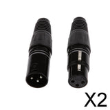 Maxbell 2x Pair XLR 3 Pin Male High Quality Microphone Cable Plug End Connectors