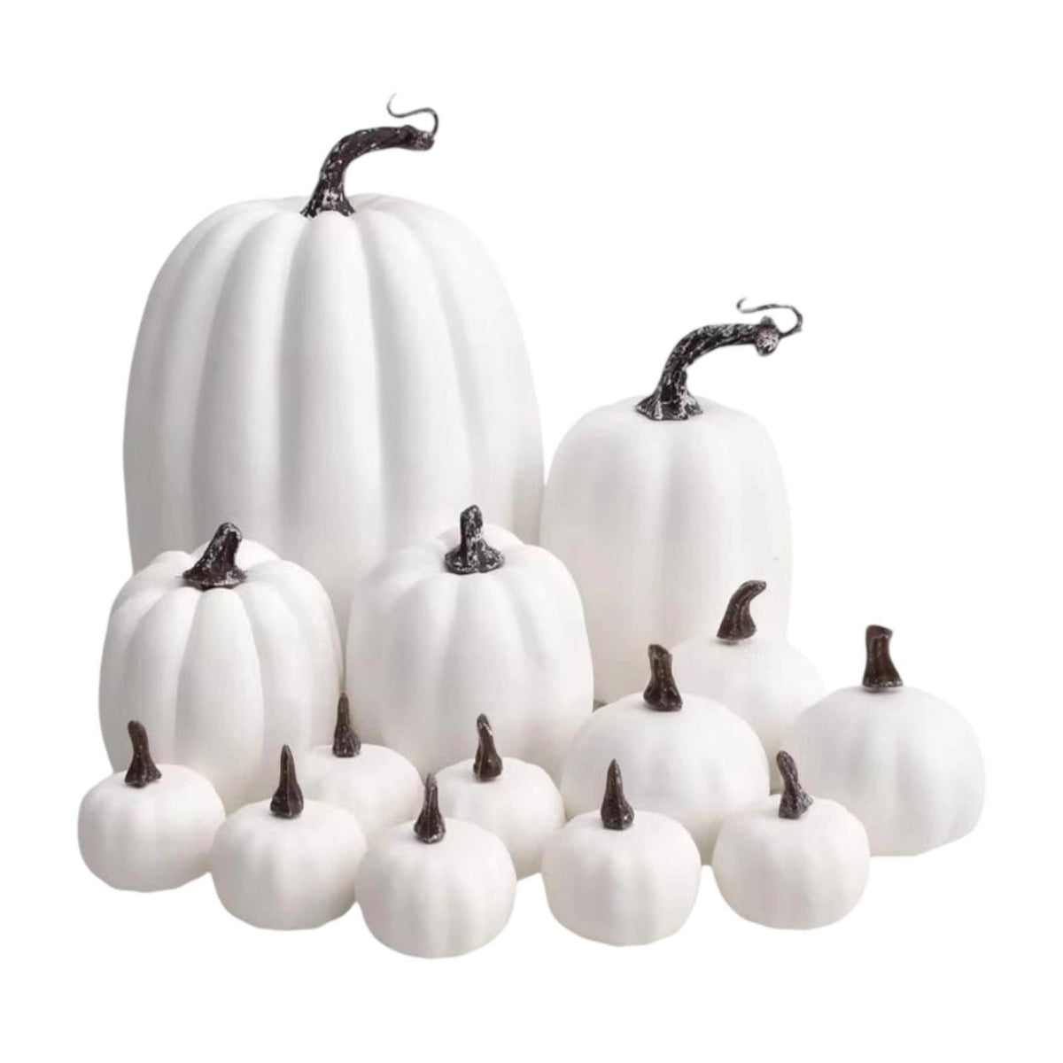 Maxbell 14x Artificial Pumpkins Fall Season Decorative Wedding Assorted Thanksgiving White
