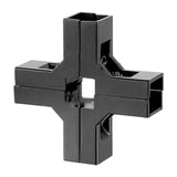 Maxbell Clamp Connector for 1" x 1" Square Tube Easily Install Sturdy Aluminum Alloy Black Cross Shape