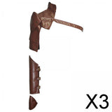 Maxbell 3x1Set Gothic Steampunk Adjustable Shoulder Armor/Arm Strap Metal Decor Brown