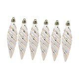 6Pcs Christmas Tree Decorations Charm Pendants for Cafe Engagement Festivals Champagne Gold