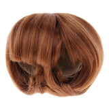 Maxbell Fashion Brown Bob Haircut Wig Hair 7-8inch for Mini Dollfie DOD SD DD 1/4 BJD Doll Cosplay Dress Up - Aladdin Shoppers