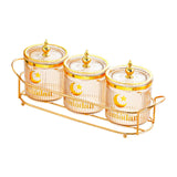 Maxbell Dry Fruit Jars with Lid with Tray Snack Container for Living Room Party Home Amber
