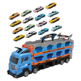 Maxbell Big Transporter Truck Toy Set Folding Storage Transporter Toy for Boys Girls