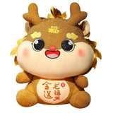 Chinese Dragon Plush Doll Creative Adorable for Living Room Restaurant Party Gold