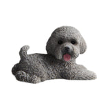 Dog Miniature Figurine Mini Animal Statue for Bedroom Shelf Living Room Gray Lying