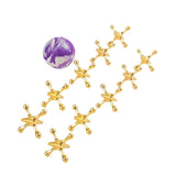 Maxbell 10 Pieces Jacks Games Portable Jacks Toys for Favors 7-14 Years Old Gold